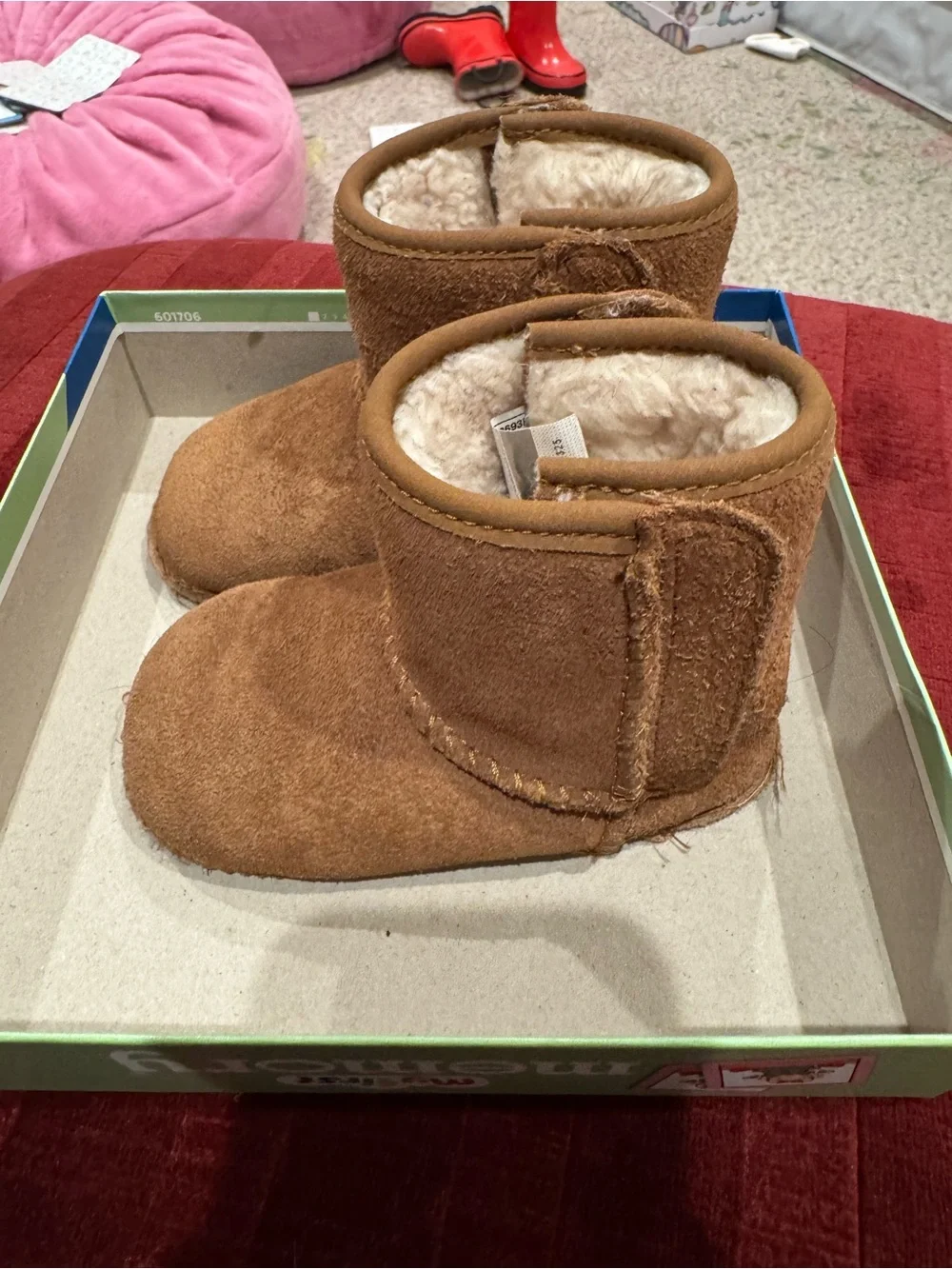UGG Chestnut Suede Moccasin Baby Booties
